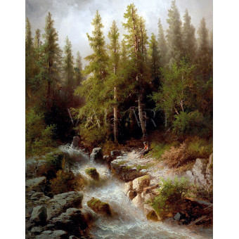 РЕПРОДУКЦИИ НА КАРТИНИ Почивка край горски поток (1895)